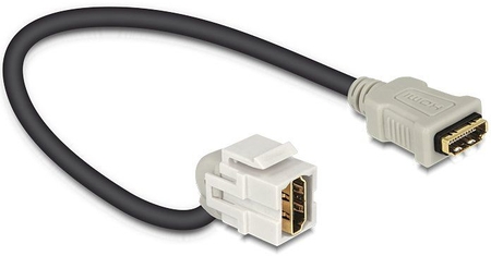 SNAP-IN Einsatz / HDMI Buchse auf HDMI Buchse / 20cm Kabel,  Schwarz
